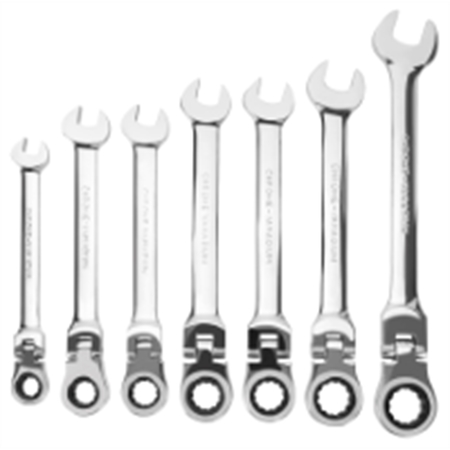 PERFORMANCE TOOL Performance Tool 7-Piece Fractional SAE Flex Head Ratcheting Wrench Set W30636